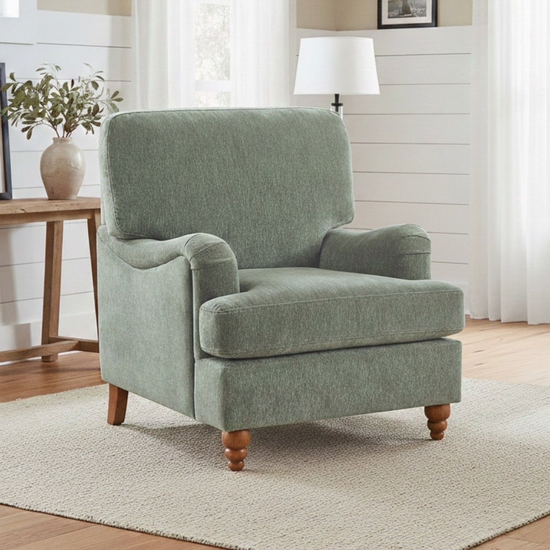 Candor Fabric Arm Chair in Sage