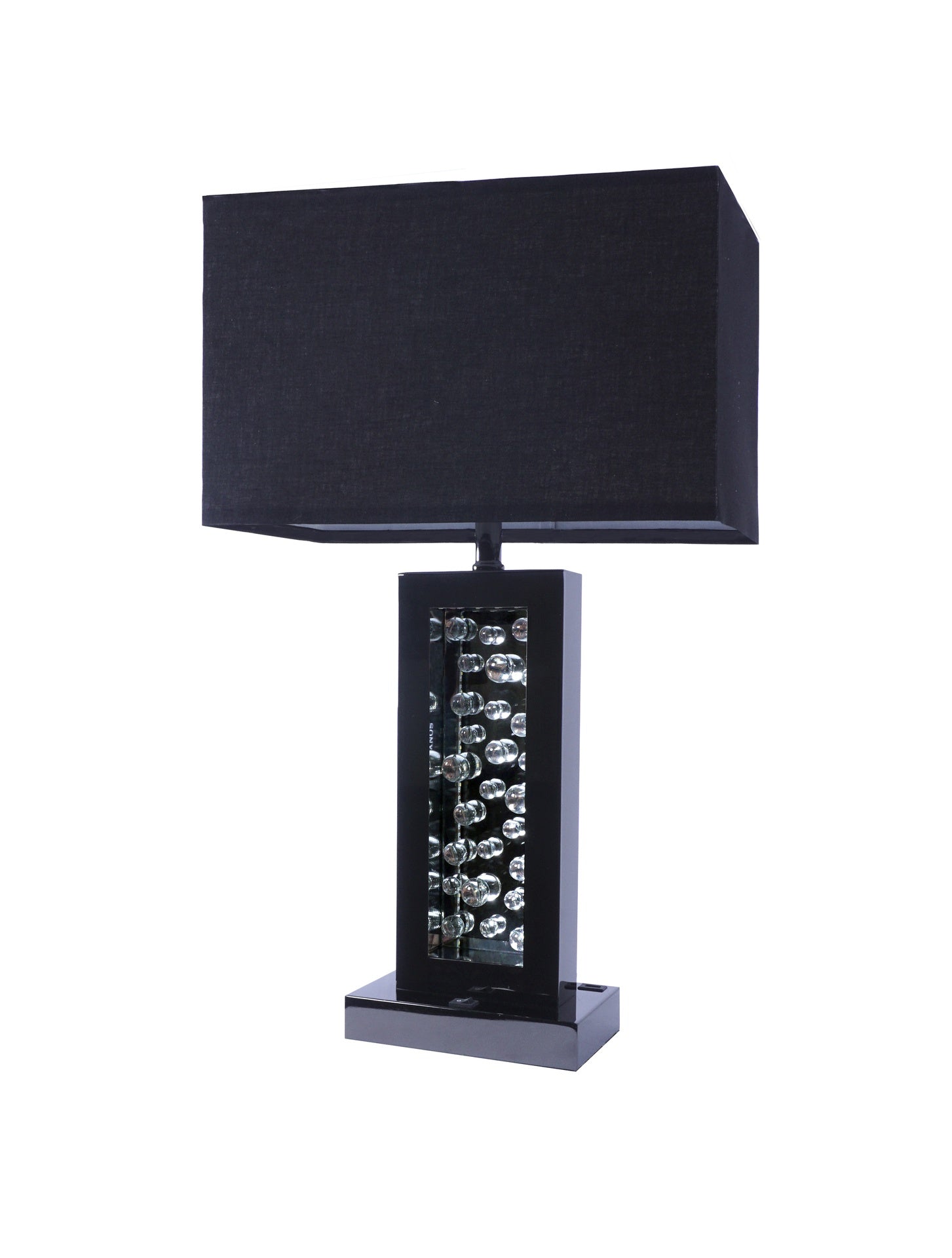 Modern Unique Glass Bubble Column Clean Rectangular Shade 1pc Lamp Ambient Glow Black Nickel LED