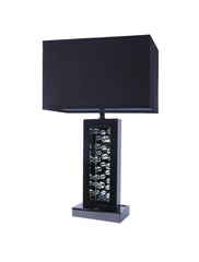 Modern Unique Glass Bubble Column Clean Rectangular Shade 1pc Lamp Ambient Glow Black Nickel LED
