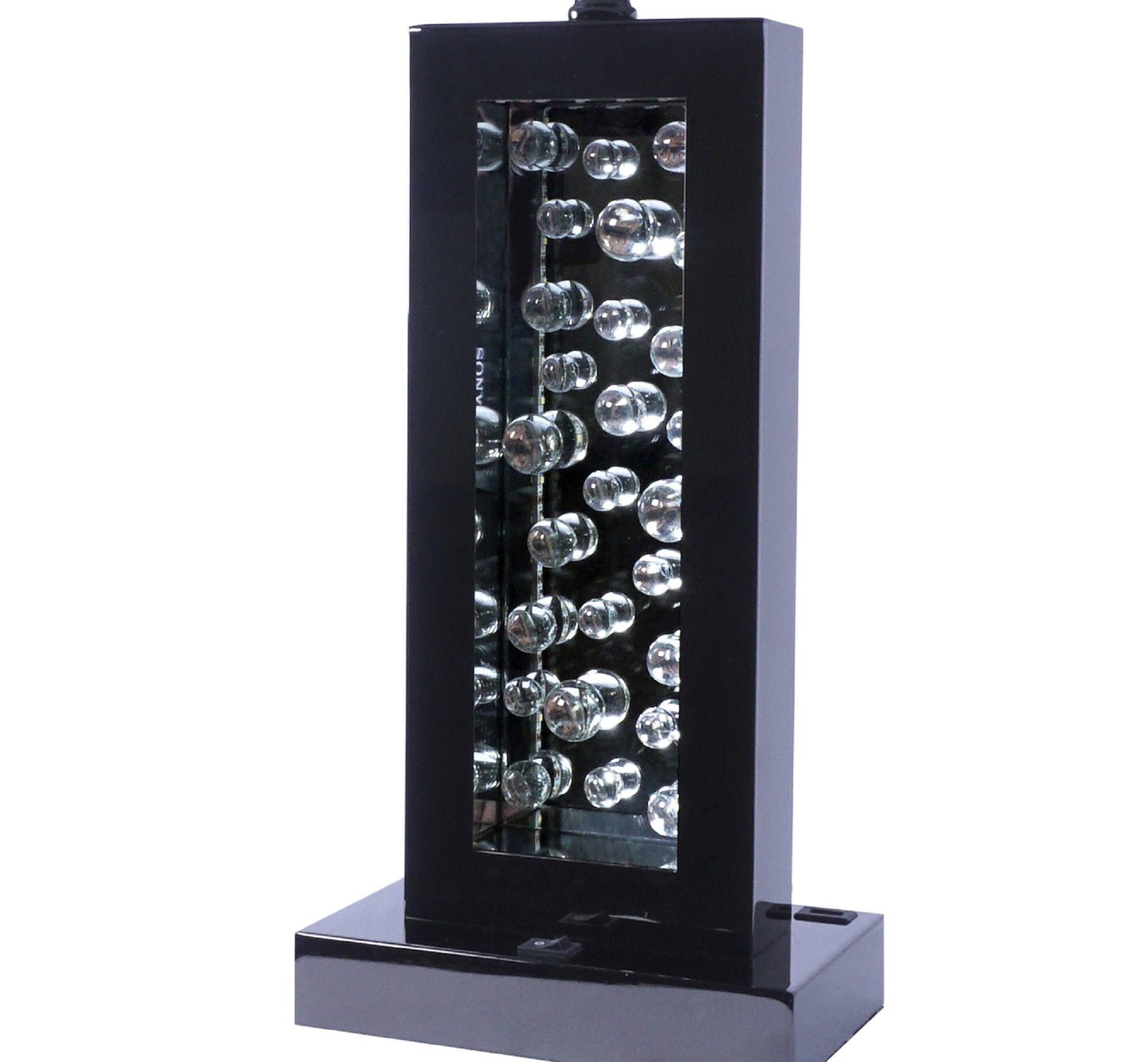 Modern Unique Glass Bubble Column Clean Rectangular Shade 1pc Lamp Ambient Glow Black Nickel LED