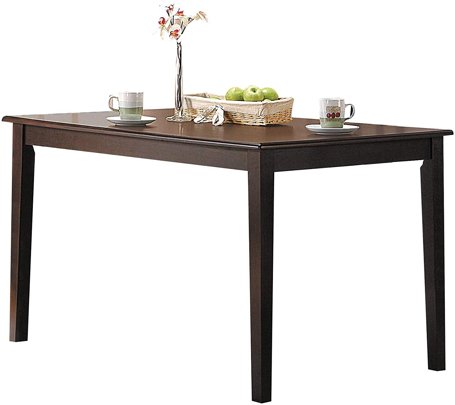 Espresso Finish Dining Table 1pc Wooden Kitchen Transitional Dining Furniture