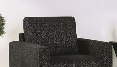 Contemporary Style Chair High Density Foam Track Arms Wooden Legs Welt Trim Black Finish