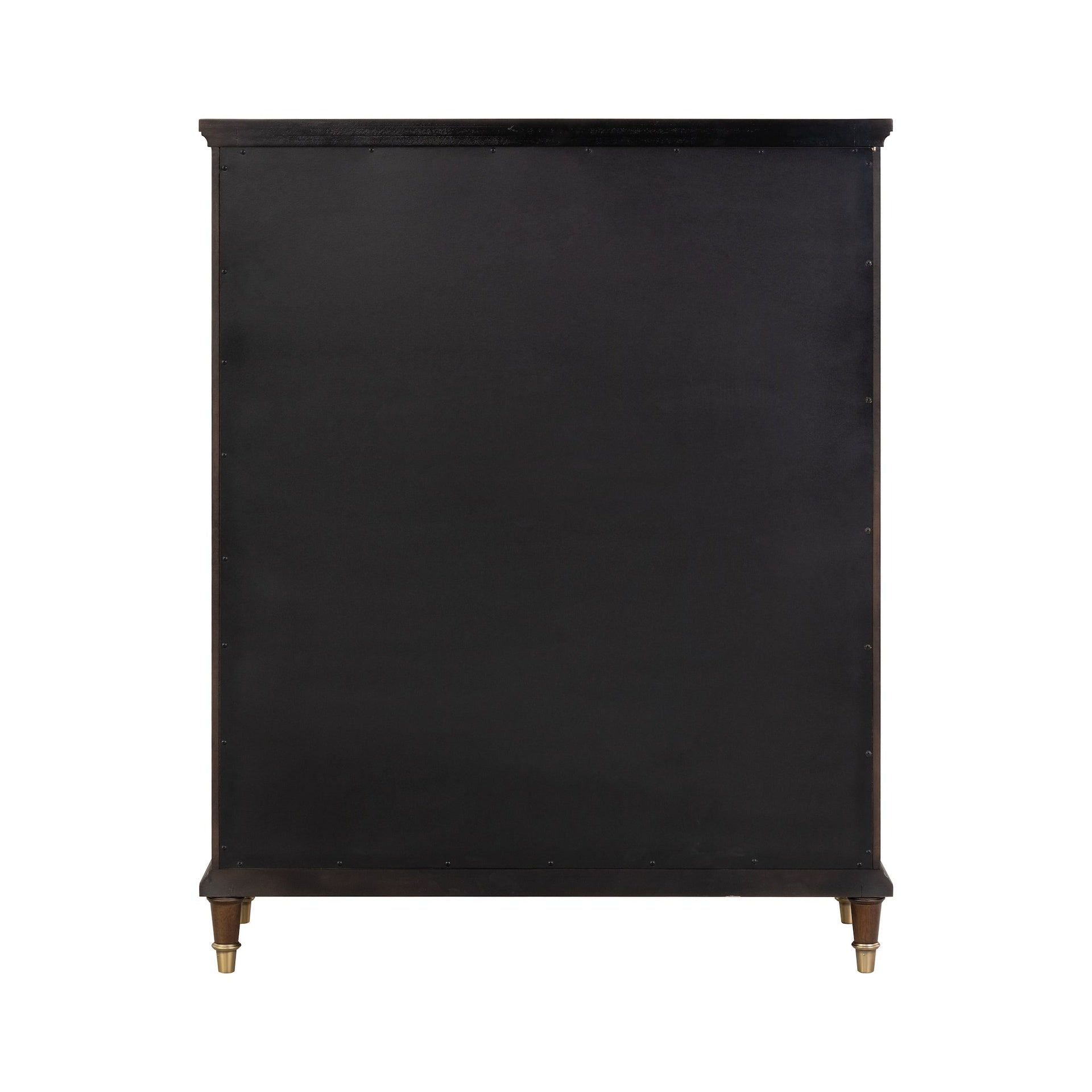 1pc Transitional Chest of Drawers Round Key Knobs Gold Capped Legs Dark Cherry Finish Bedroom Furniture