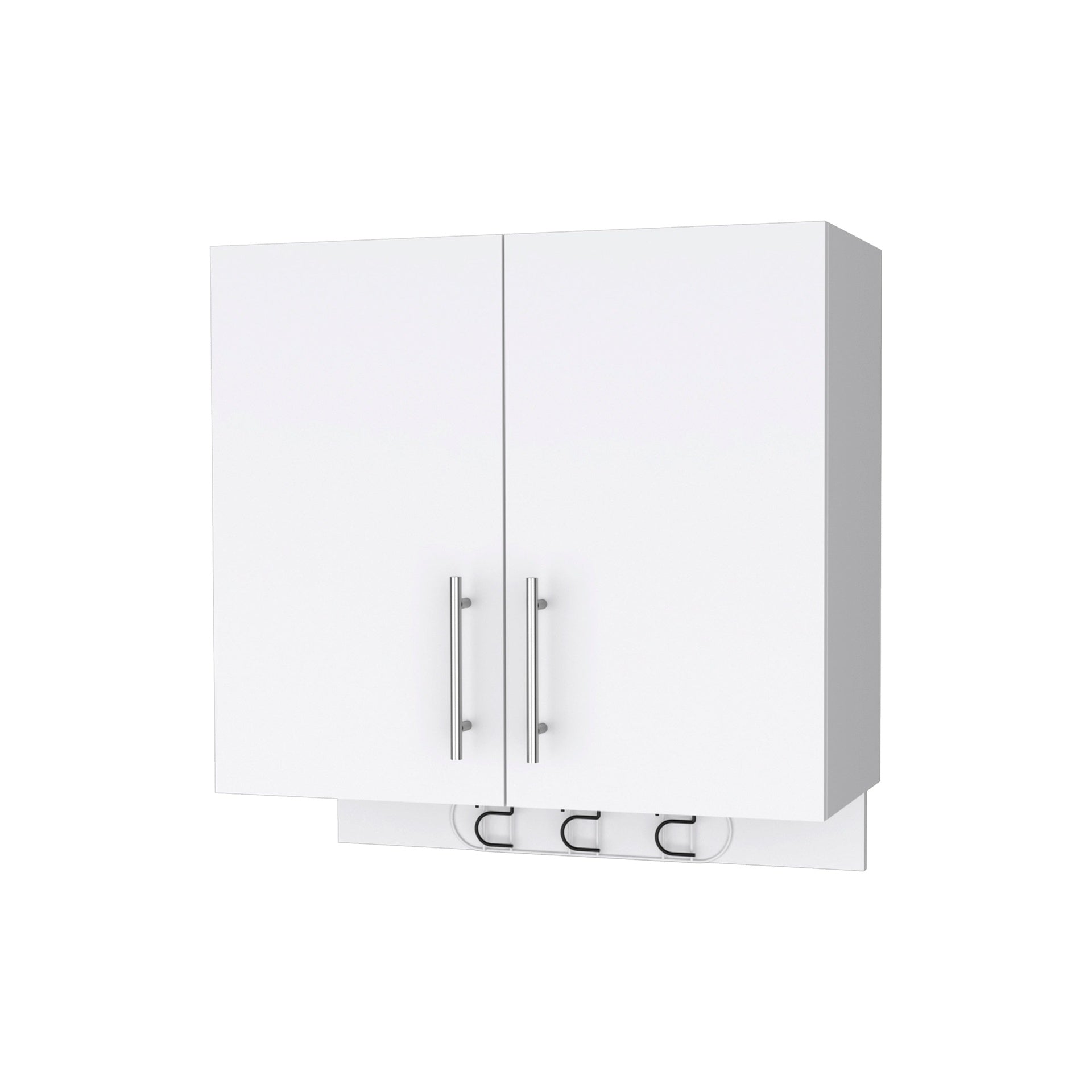 Carmelita 2-Door 2-Shelf Wall Storage Cabinet with Hangers White