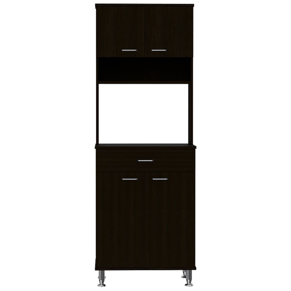 1-Drawer 1-Shelf Area Pantry with Adjustable Metal Legs Wenge