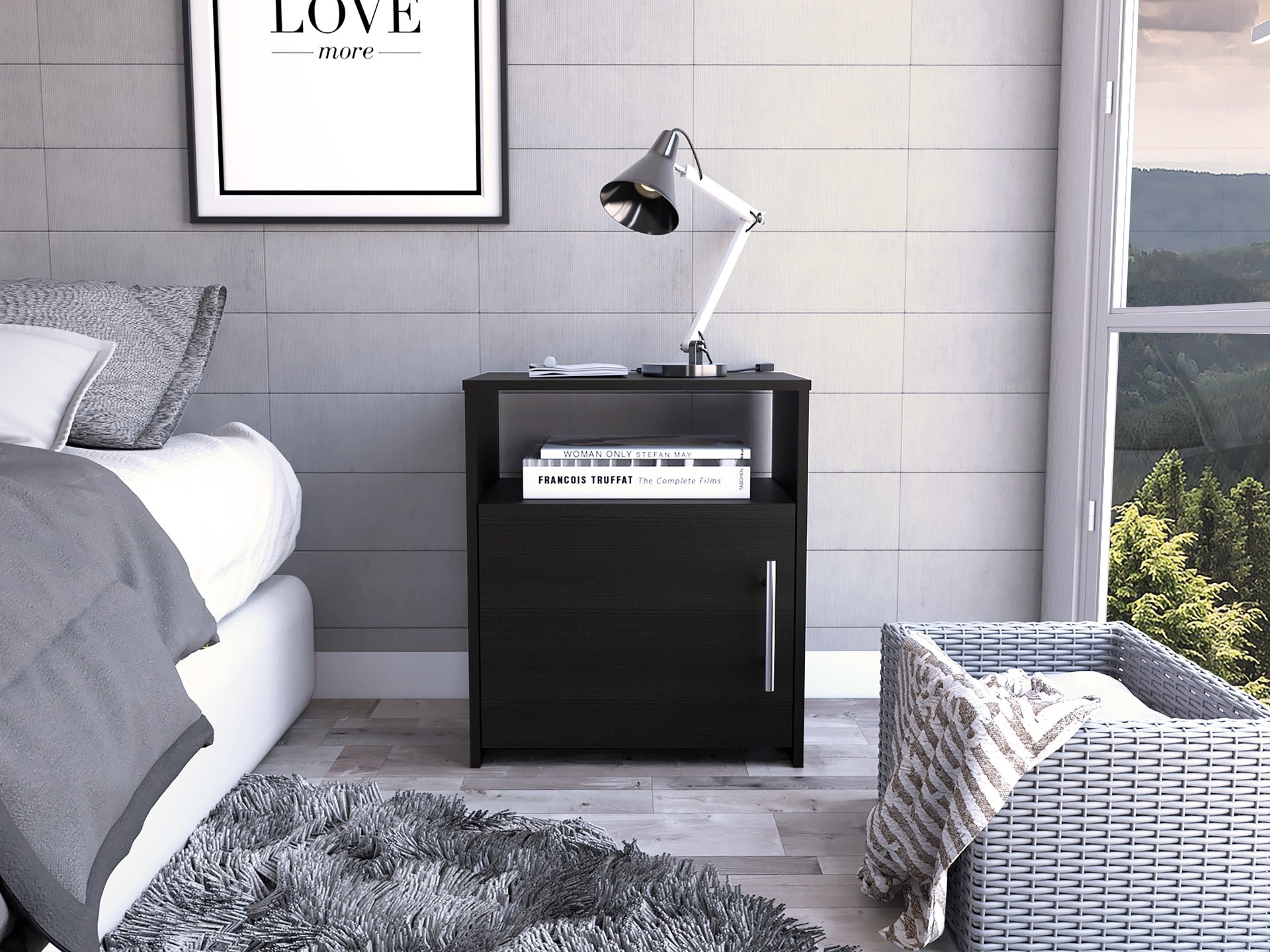 Wenge 1-Shelf Nightstand