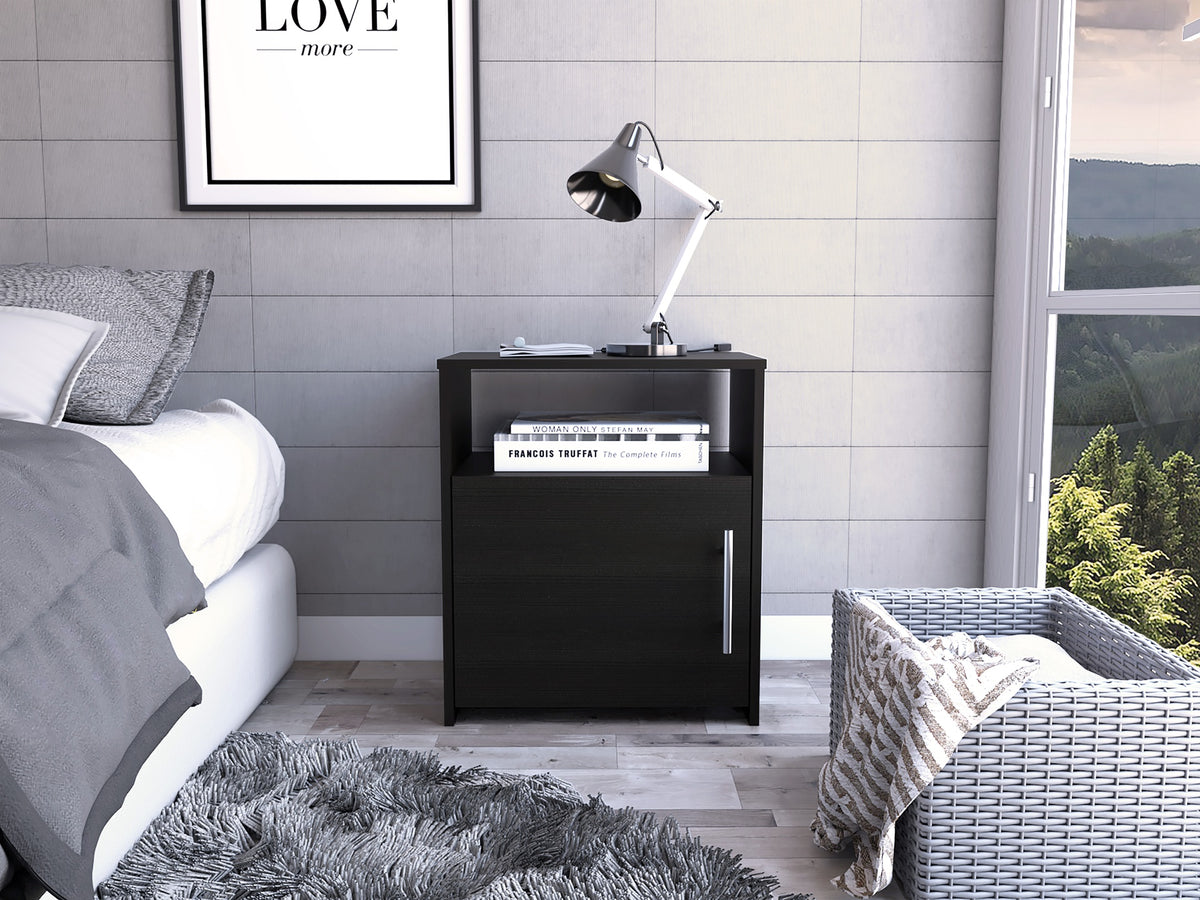 Wenge 1-Shelf Nightstand