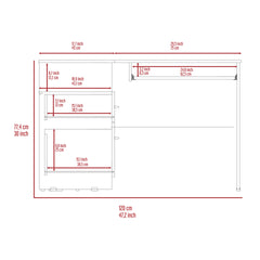Smokey Oak 2-Drawer 1-Shelf L-Shaped Computer Desk