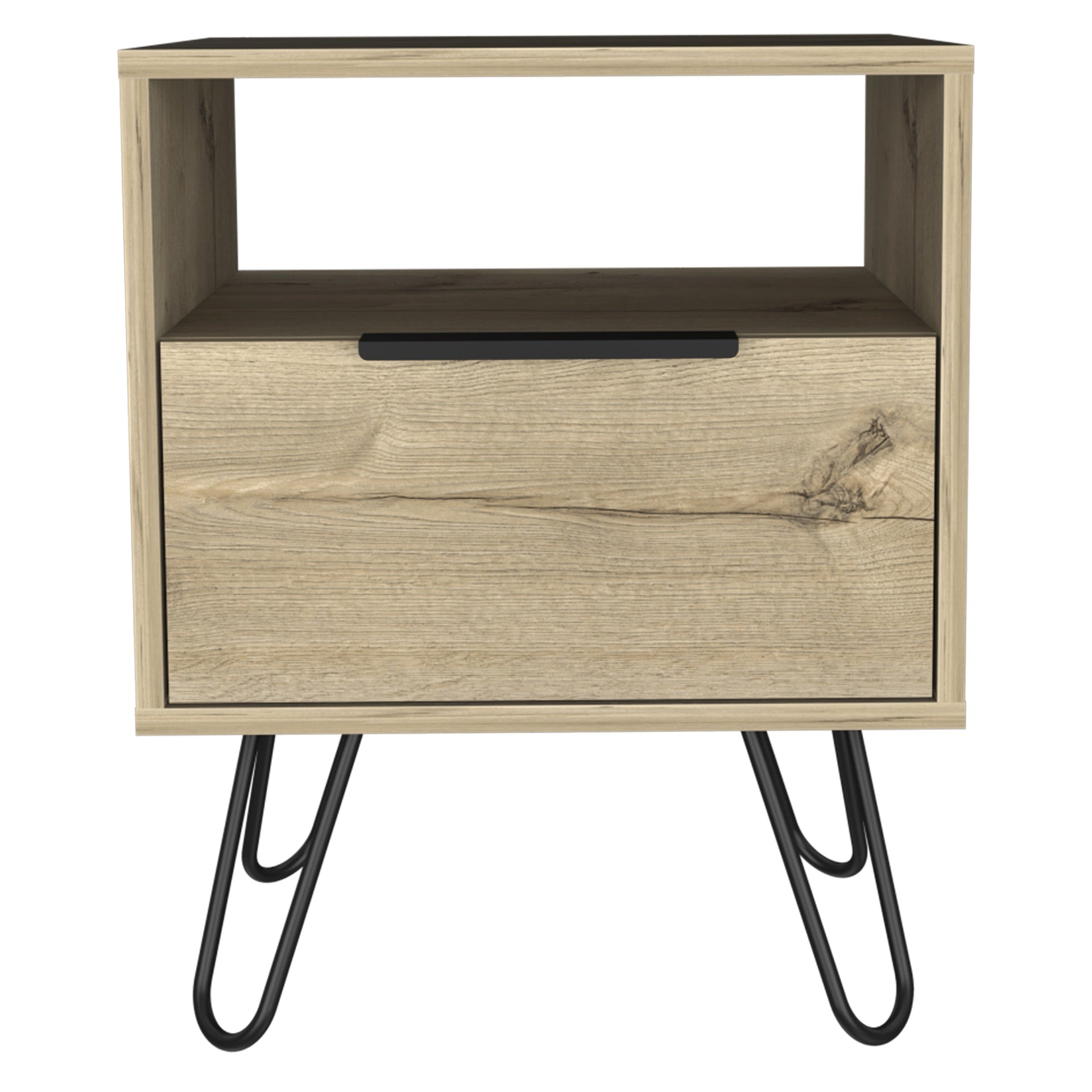 Light Oak 1-Shelf 1-Drawer Nightstand