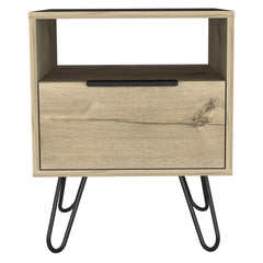 Light Oak 1-Shelf 1-Drawer Nightstand