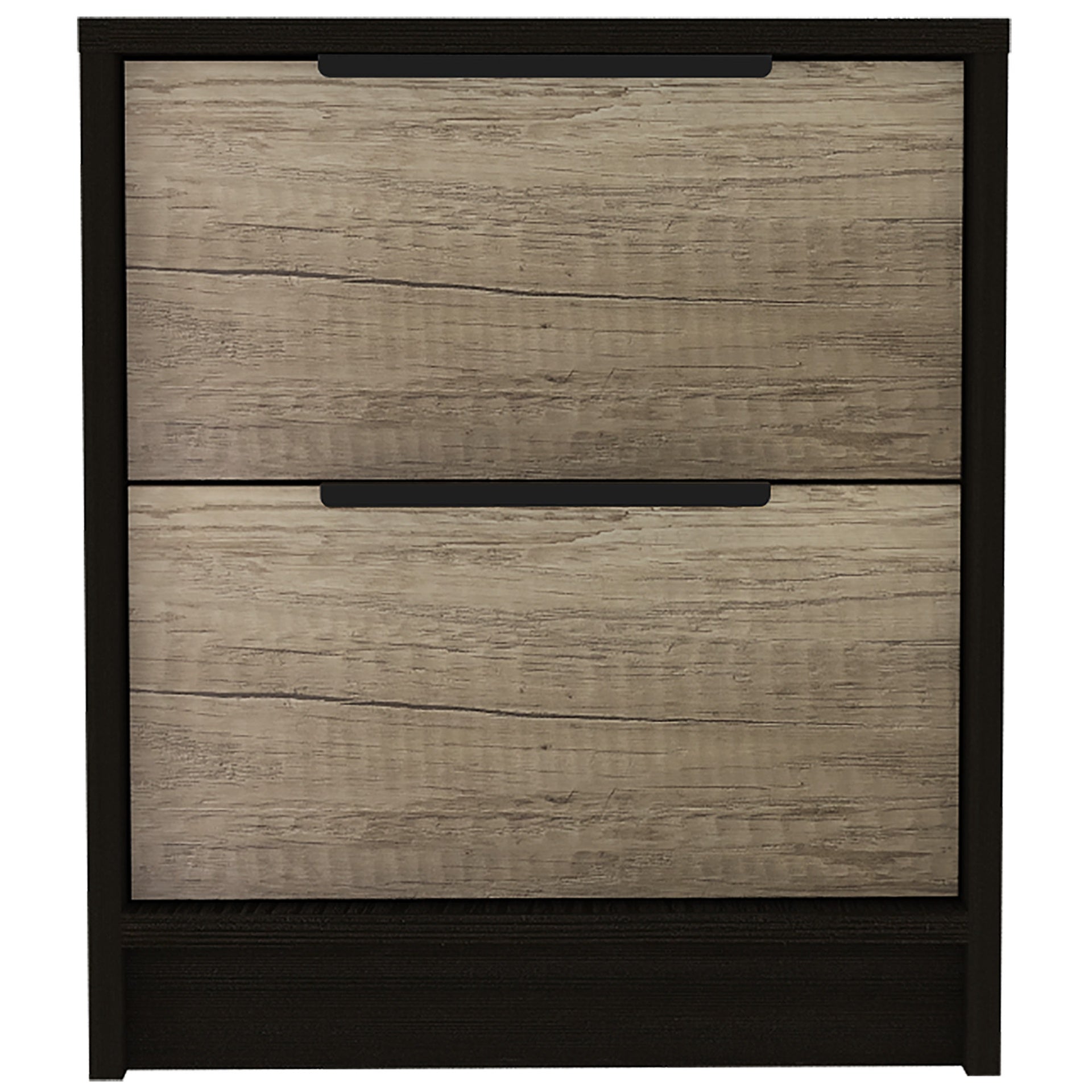 Wenge and Pine 2-Drawer Nightstand