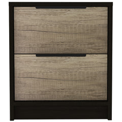 Wenge and Pine 2-Drawer Nightstand