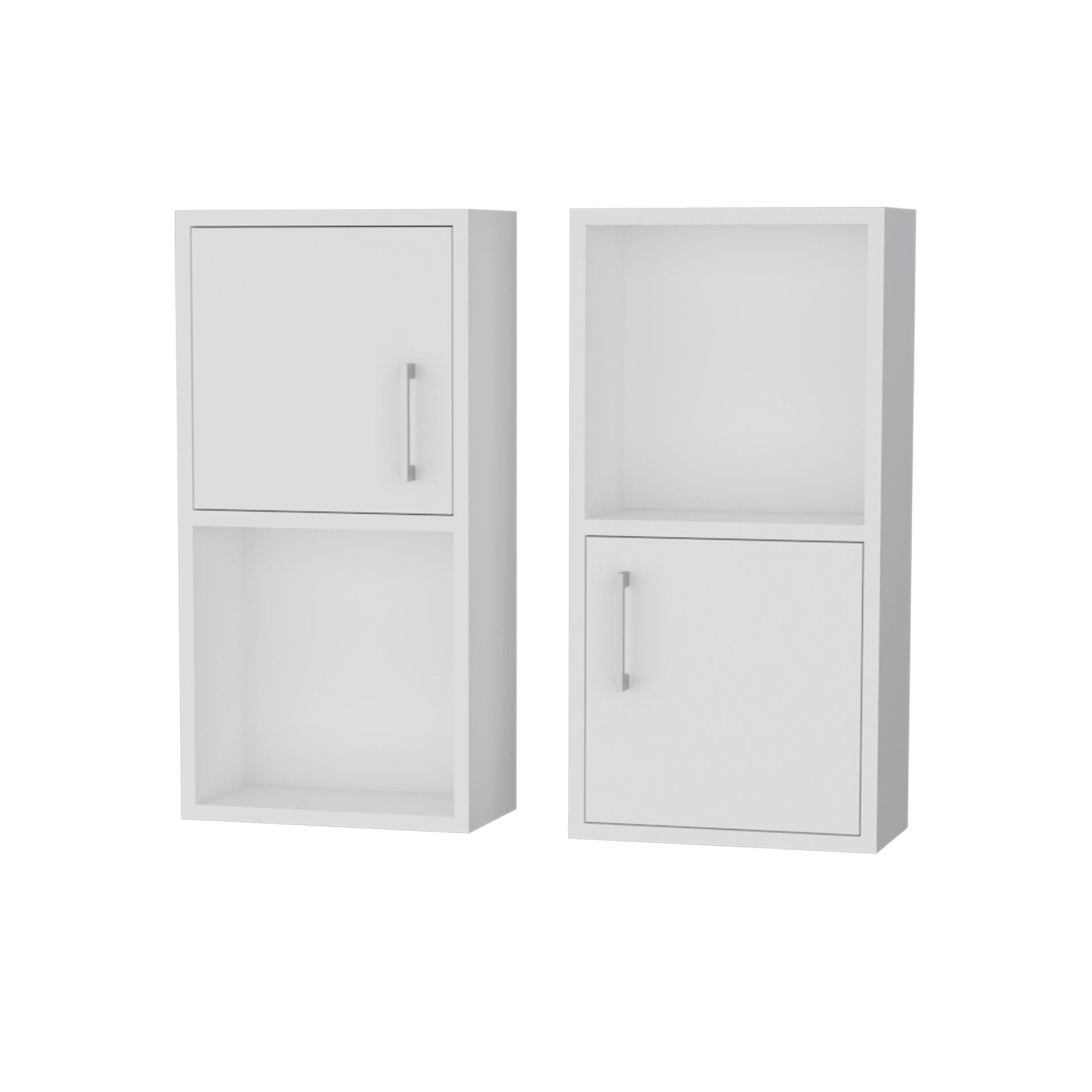 White 2 Bathroom Medicine Cabinets with Open Shelf