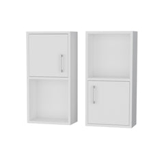 White 2 Bathroom Medicine Cabinets with Open Shelf