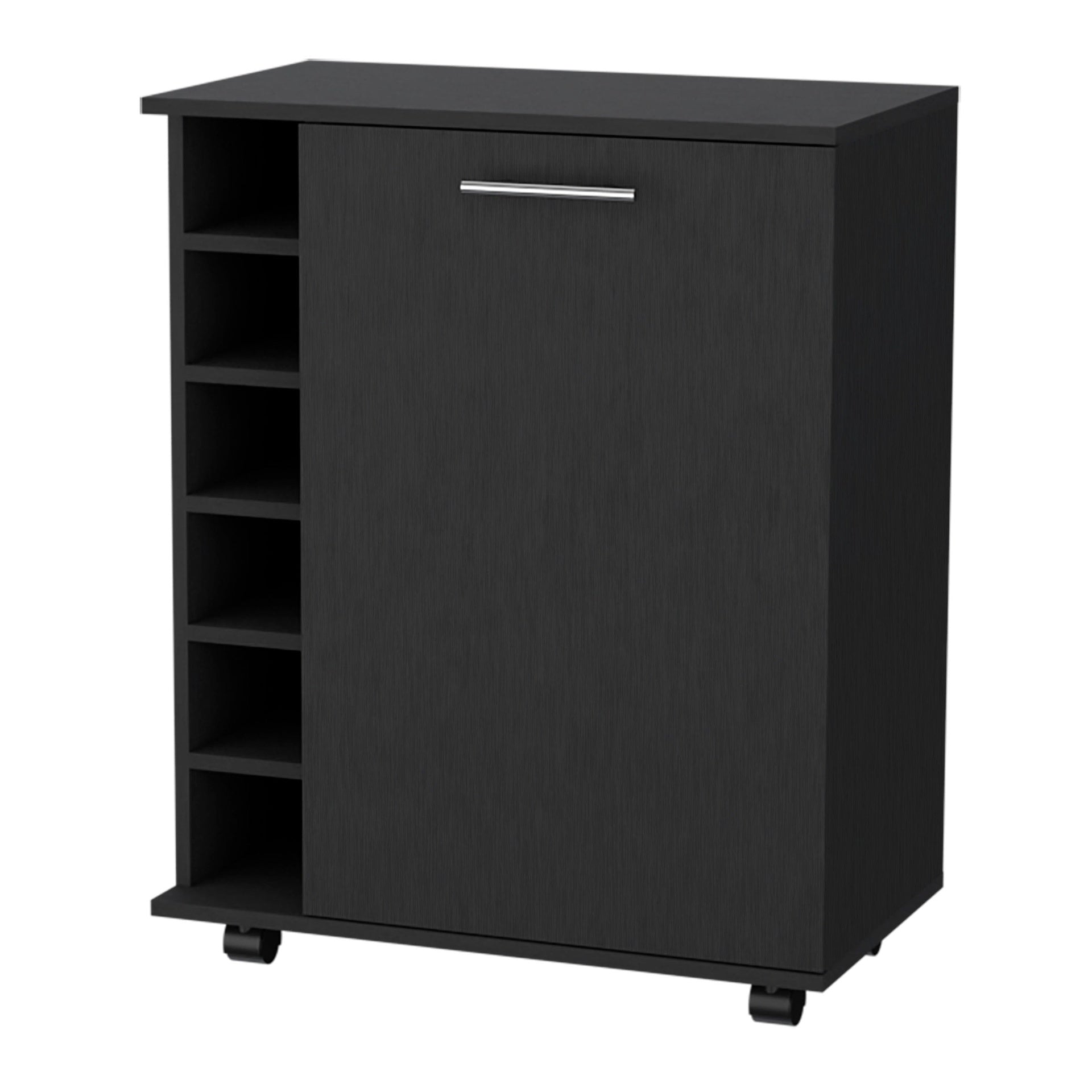 Wenge 6-Bottle Rack Bar Cart