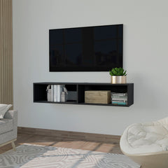 Wenge Spacious Shelves TV Stand