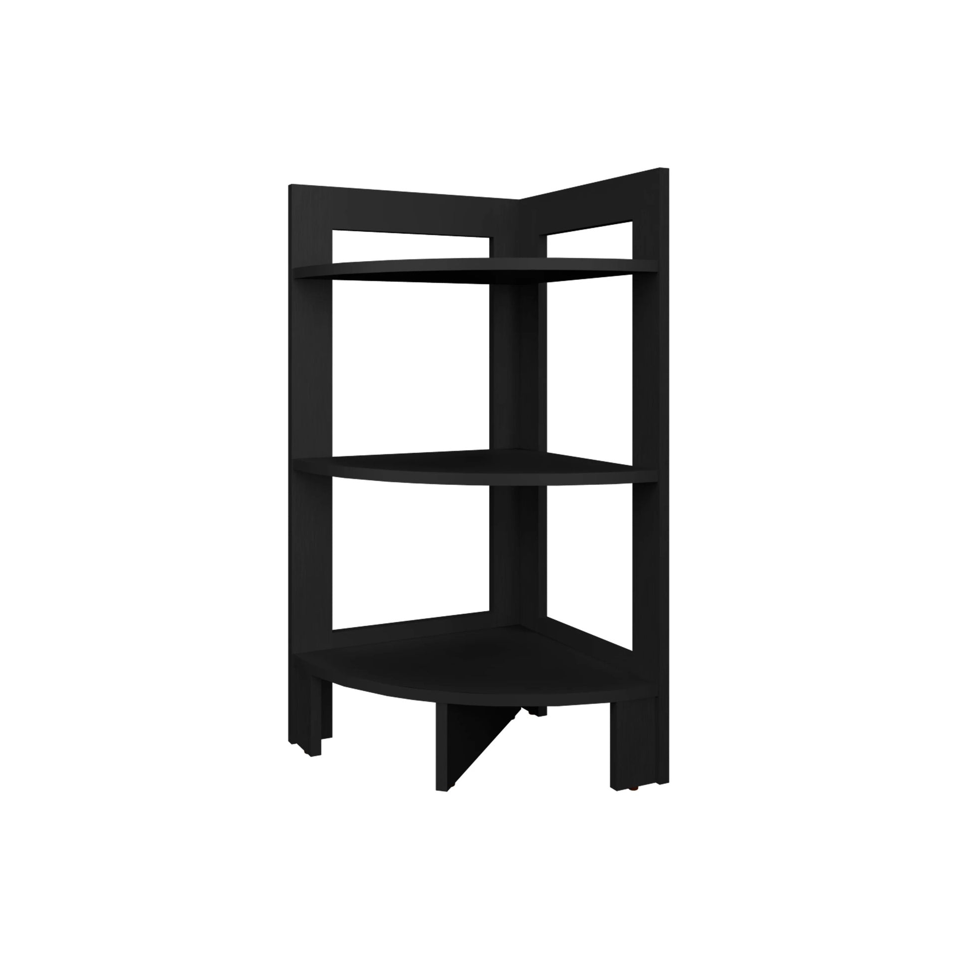Wenge Corner Shelf with 3 Shelf