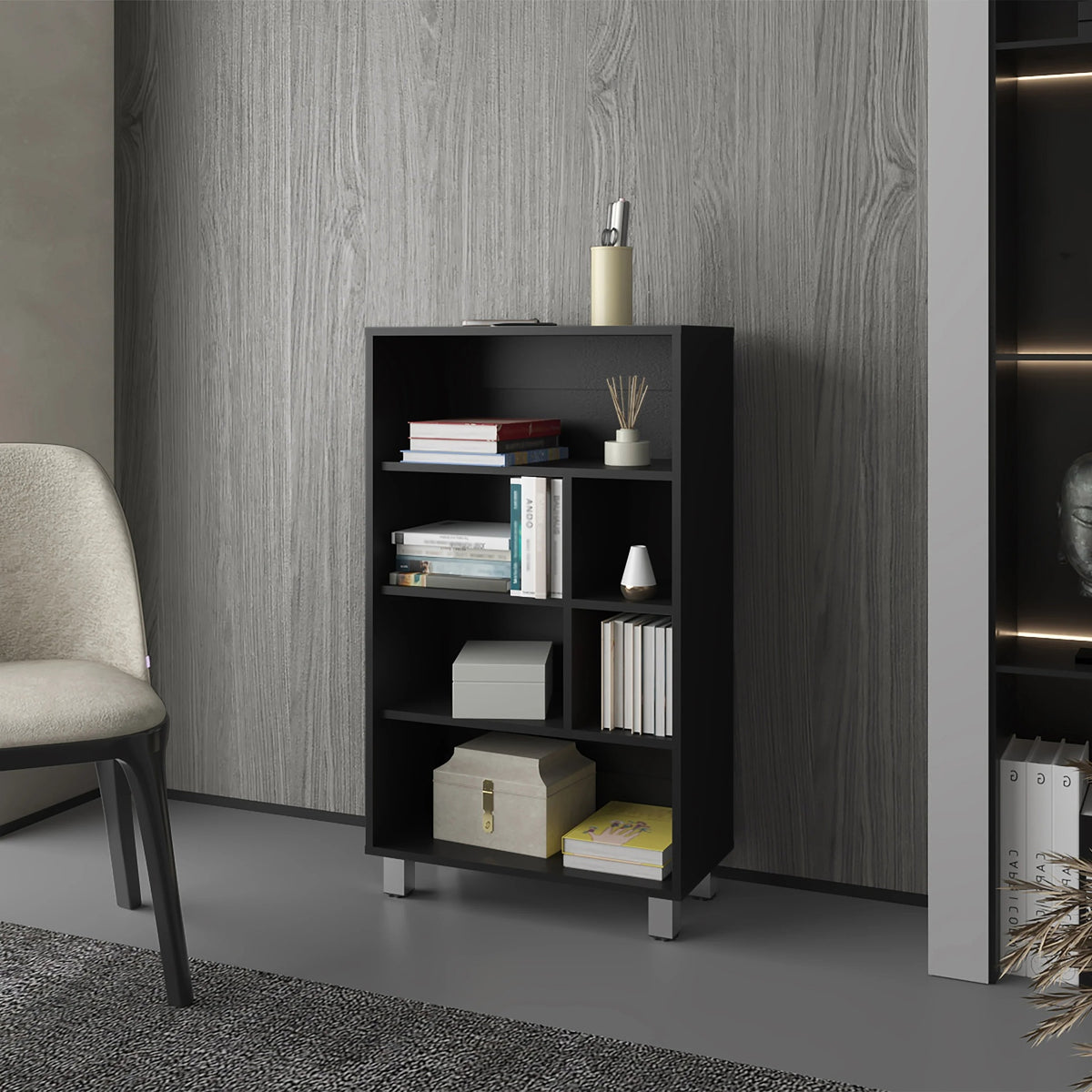 Wenge Bookcase with Six Shelf