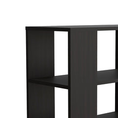 Wengue Side Table in Melamine with Open Storage