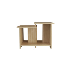 Natural Oak Coffee Table with Open Storage