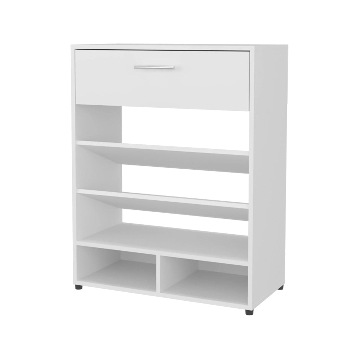 White Shoe Rack with 1-Drawer