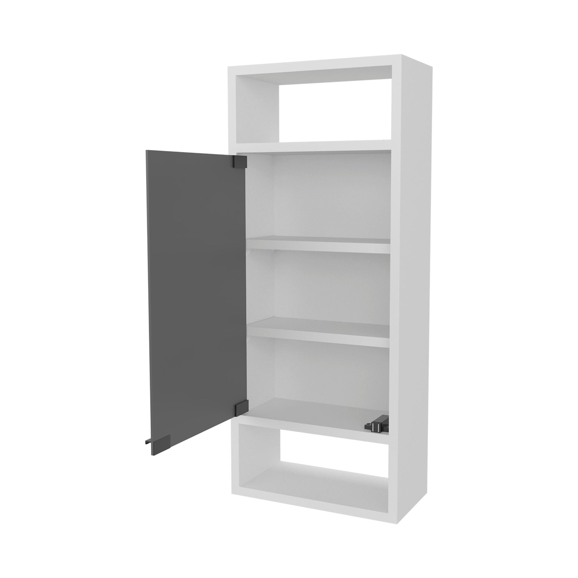 White Medicine Cabinet with Mirrored Door and Open Storage