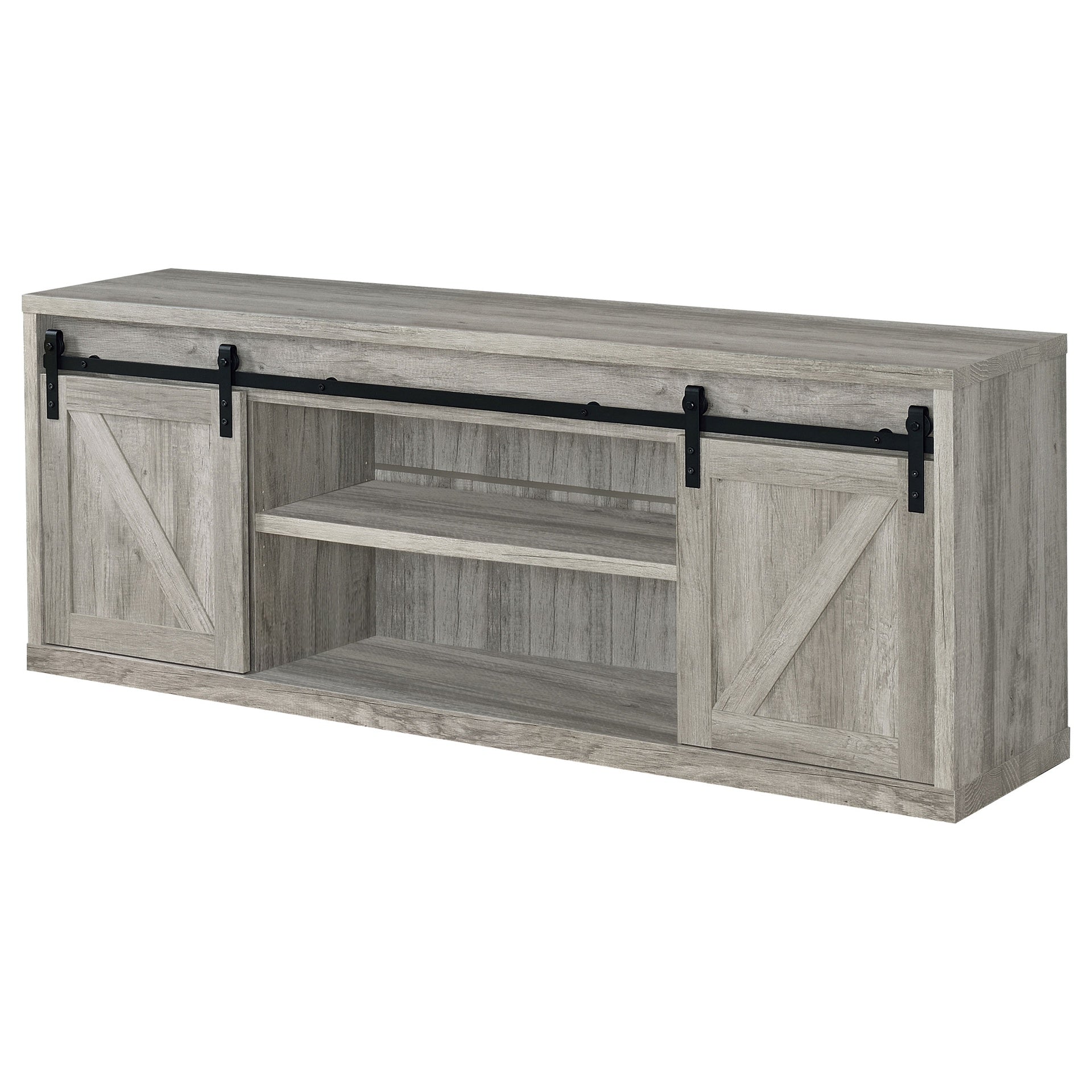 The Grey Driftwood 2-Door Engineered Wood TV Stand