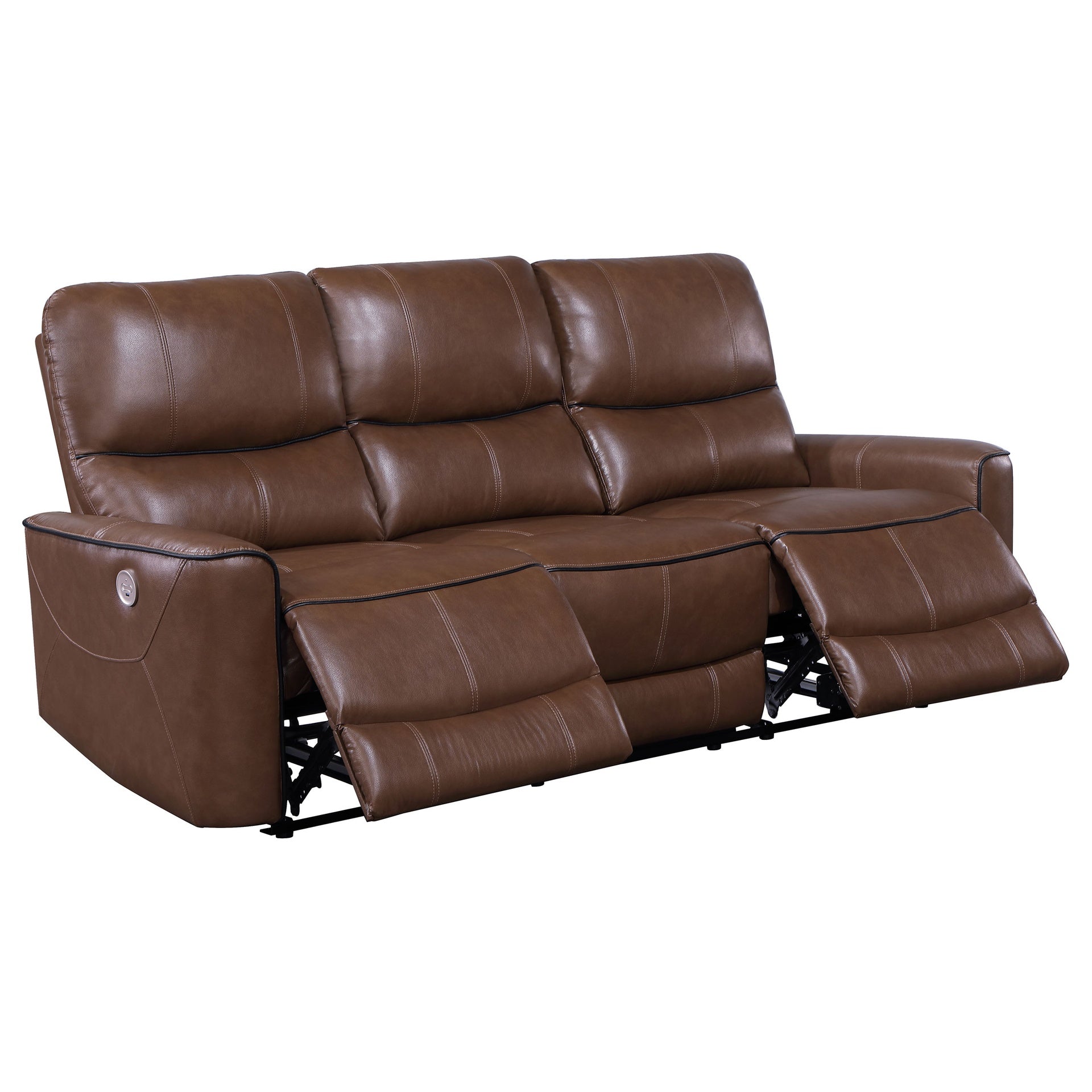 Ashland Saddle Brown Upholstered Power Reclining Sofa