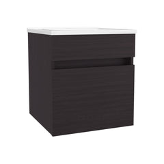 Wengue Bathroom Floating Vanity with Sink and 1 Door