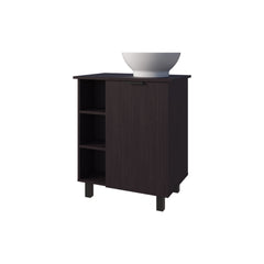 Wengue Bathroom Vanity with 1 Door and 8 Storage Shelf