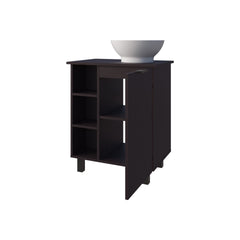 Wengue Bathroom Vanity with 1 Door and 8 Storage Shelf
