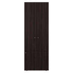 Stained Walnut 3-Door Tall Wardrobe Cabinet with 4 Shelf