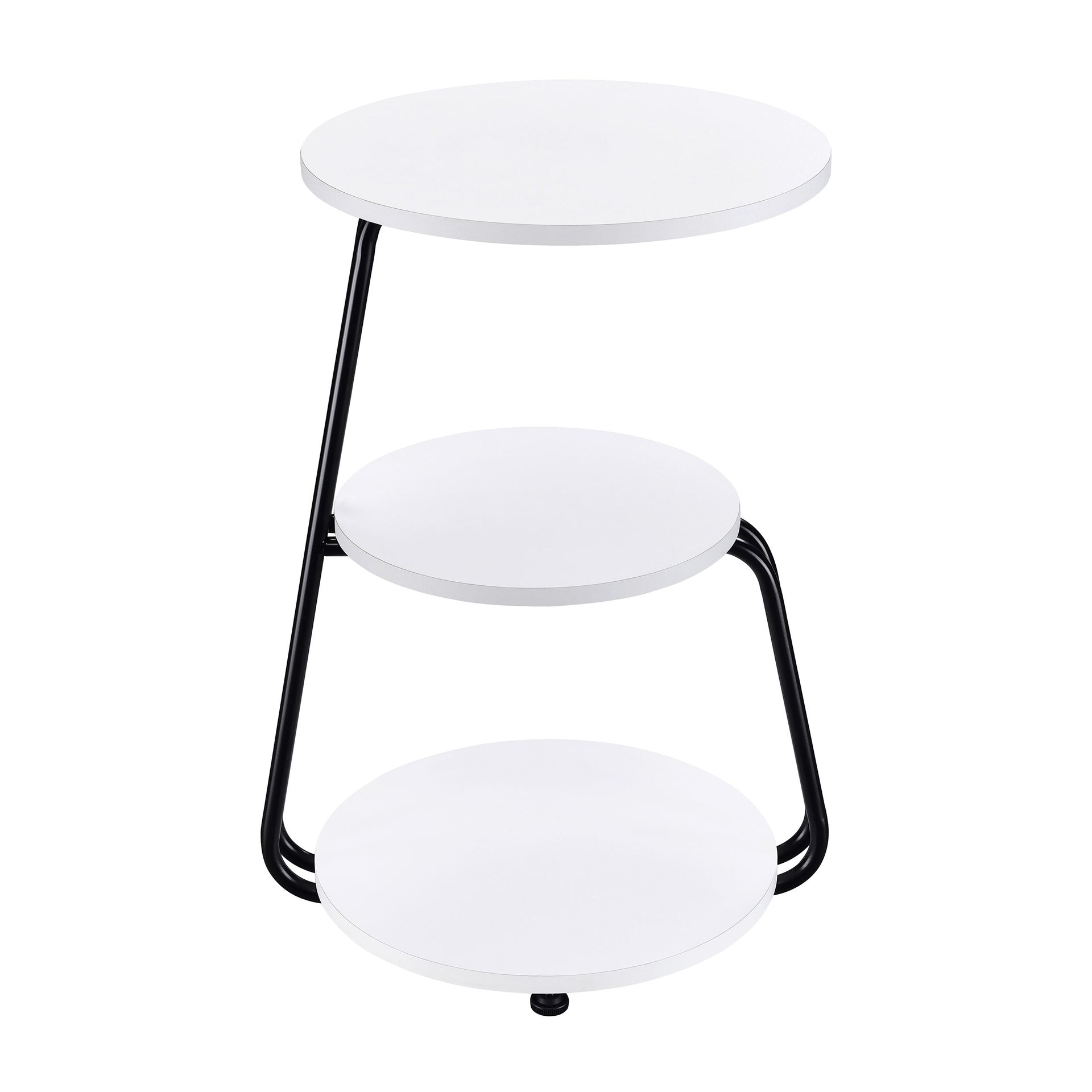 Dixon White and Black 3-tier Round Accent Side Table