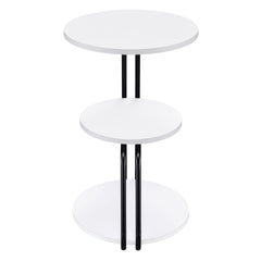 Dixon White and Black 3-tier Round Accent Side Table