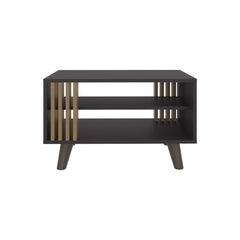 Wenge and Natural Oak Coffee Table with Open Storage