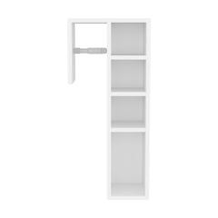 White Toilet Paper Holder with 3 Open Shelf