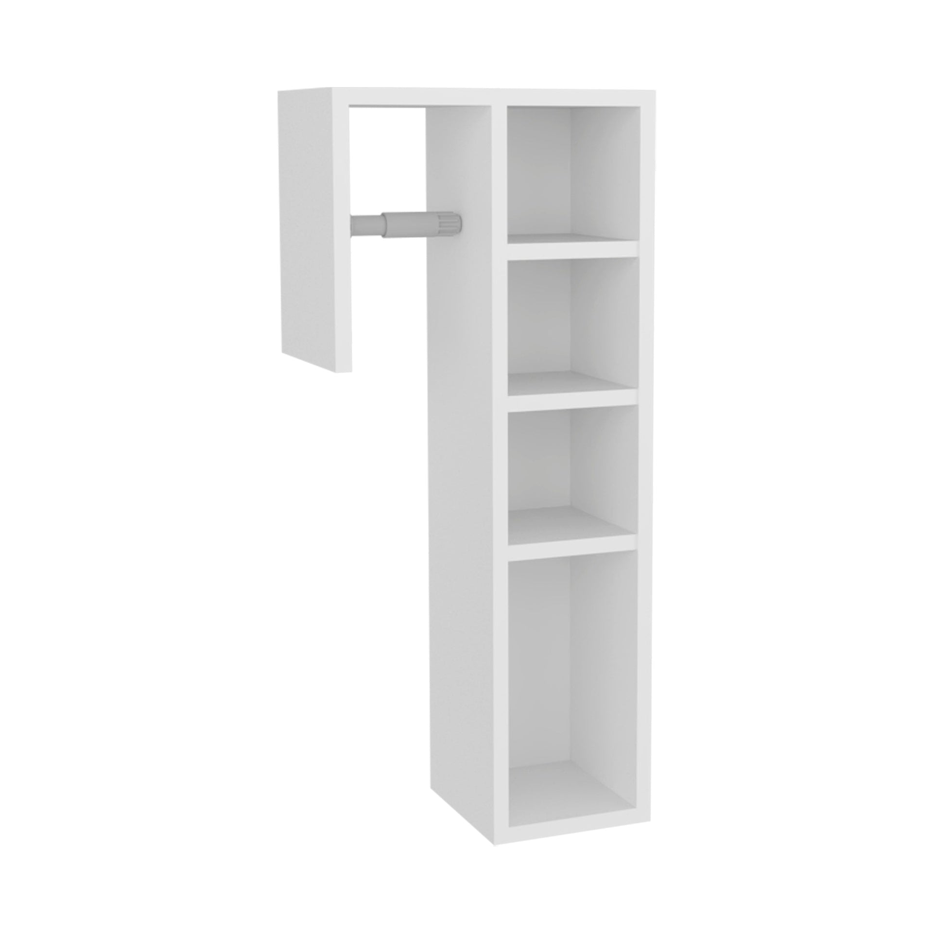 White Toilet Paper Holder with 3 Open Shelf