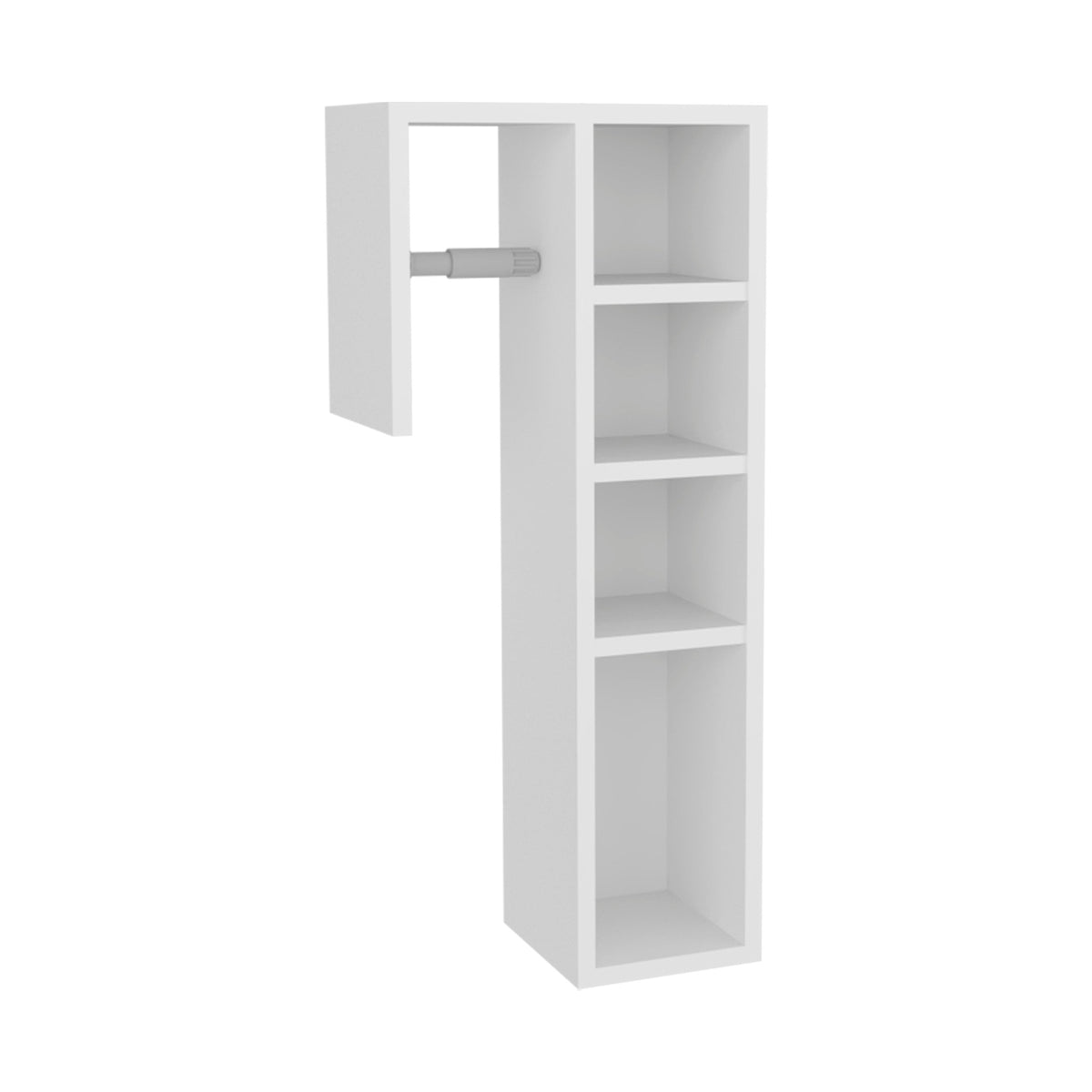 White Toilet Paper Holder with 3 Open Shelf