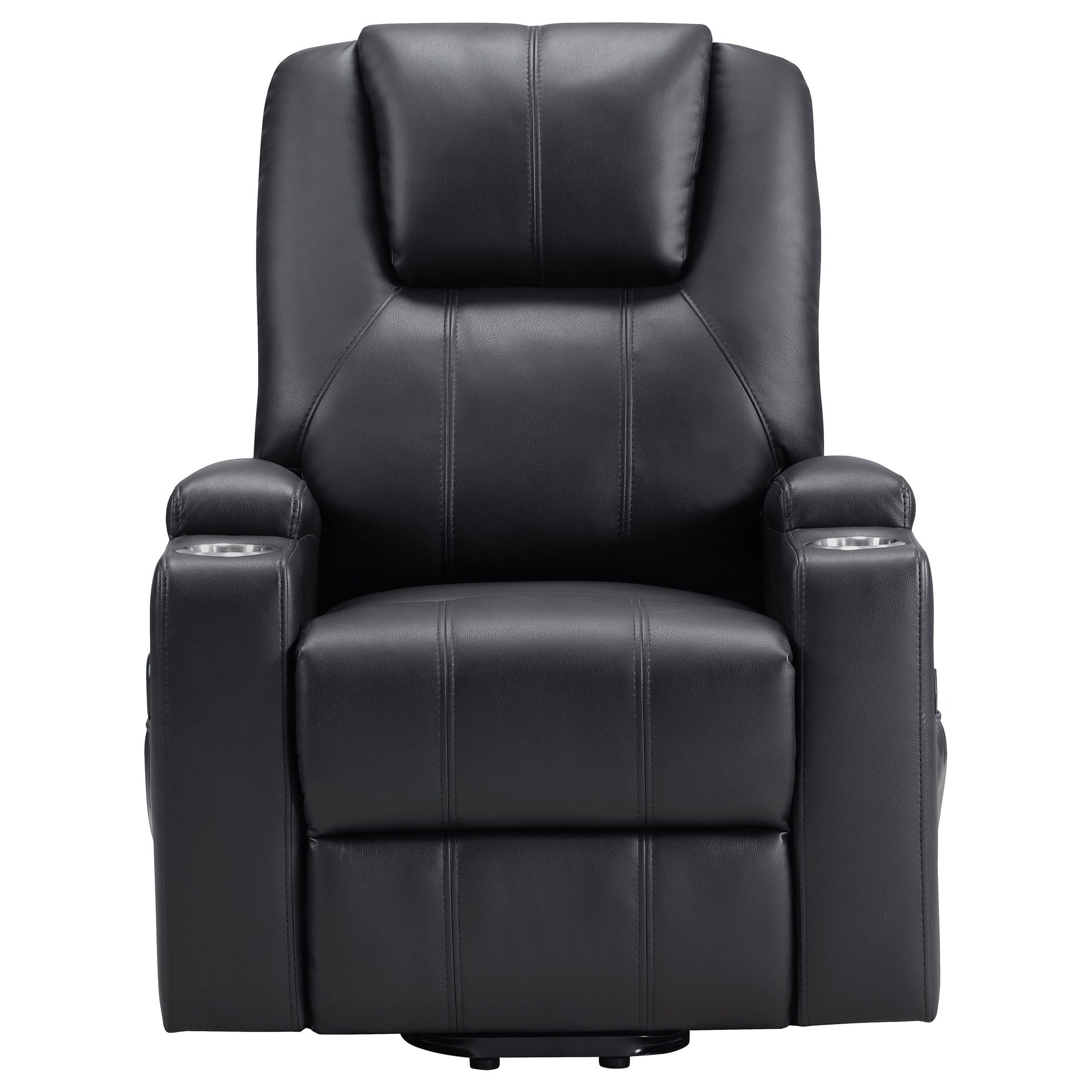 Macklin Black Upholstered Power Lift Massage Recliner