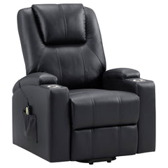 Macklin Black Upholstered Power Lift Massage Recliner