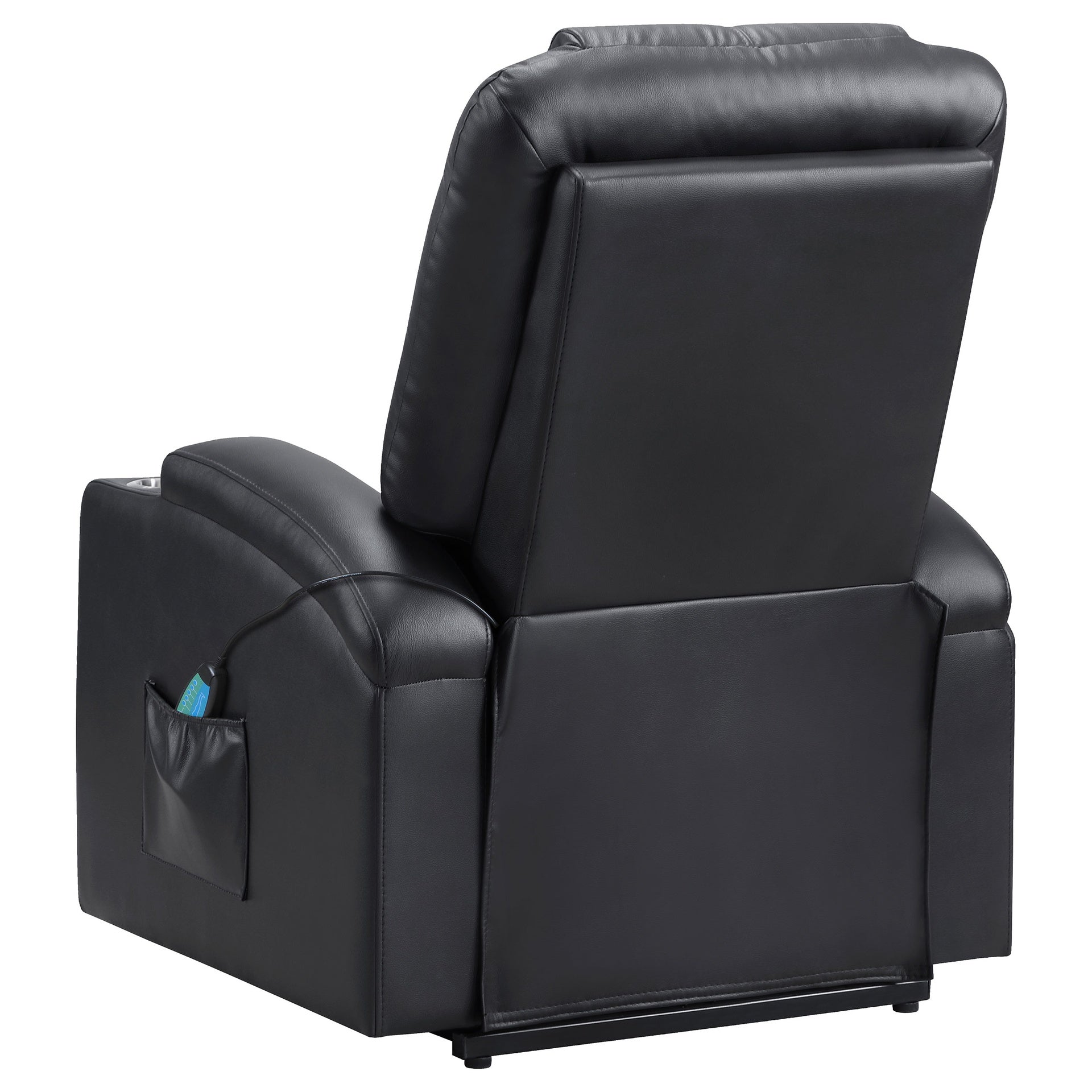 Macklin Black Upholstered Power Lift Massage Recliner