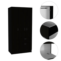 Meredith 1-Drawer Rectangle Armoire Wenge and White