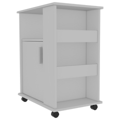 Tournament 6-Shelf 1-Door 3-Drawer 2-piece Kitchen Set, Kitchen Island and Kitchen Cart White and Light Oak