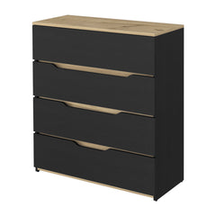 2-Piece Bedroom Set, Nightstand and Dresser, Wenge, Pine and Light Oak