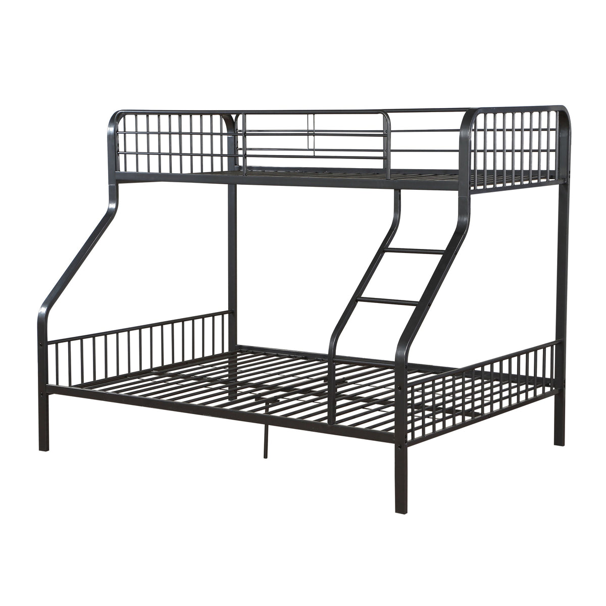 Gunmetal Twin XL/Queen Bunk Bed with Built-in Ladder