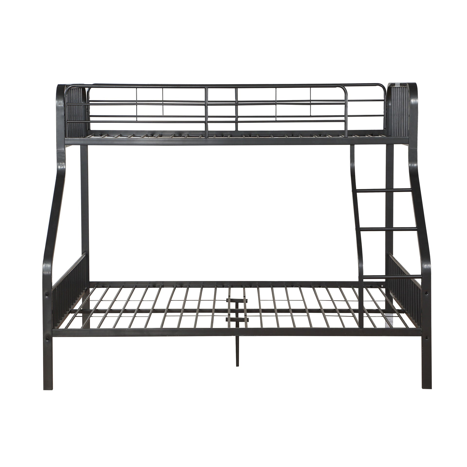 Gunmetal Twin XL/Queen Bunk Bed with Built-in Ladder