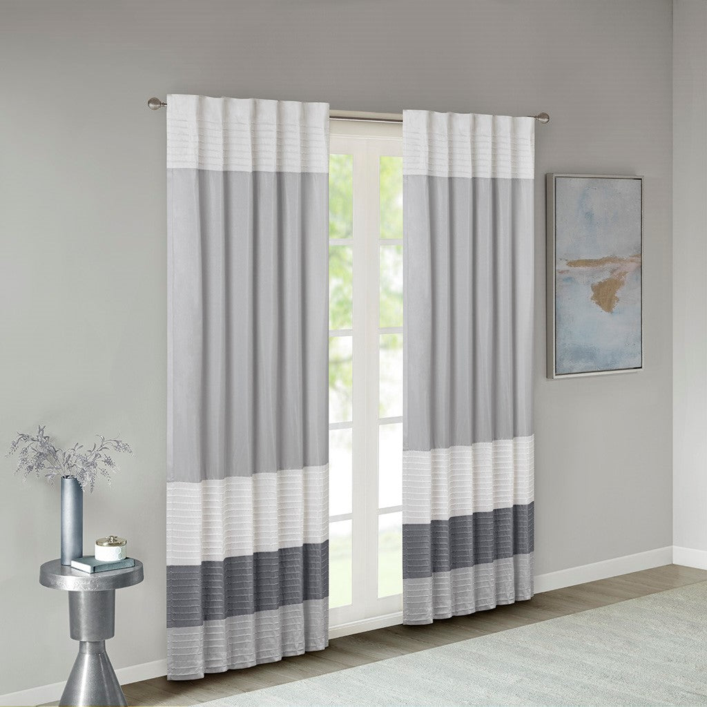 Polyoni Pintuck Curtain Panel(Only 1 Pc Panel)