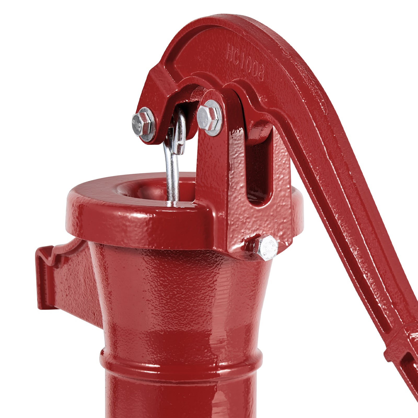 Well Hand Pitcher Pump, 25 ft Maximum Lift, Antique Cast Iron Manual Hand Water Pump, NPT 1-1/4 in Connection, Easy Installation, Old Fashioned for Outdoor Garden, Pond, Backyard, Farm, Red
