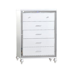Sterling Mirror Framed 5-Drawer Chest Made With Wood in WHITE Color same as G150108472  (NJ inventory)