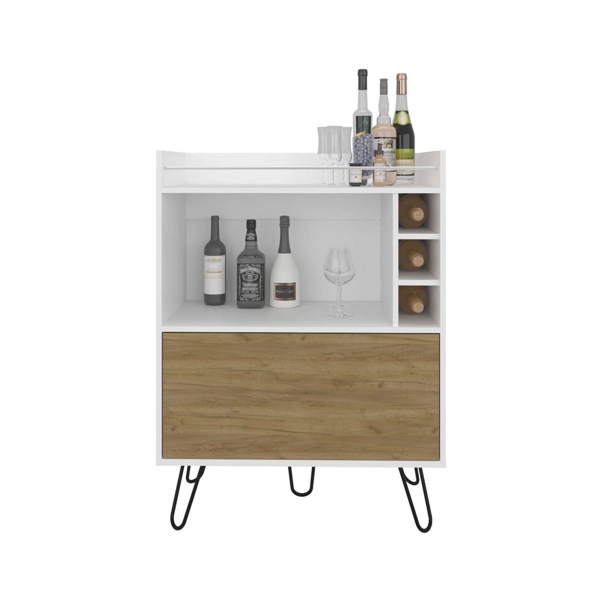 Bar Cabinet, 1 Door, 4 Shelves